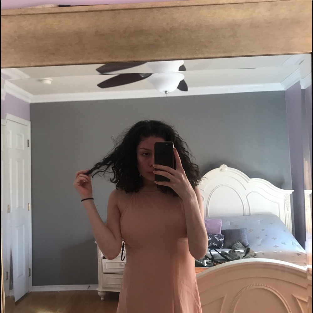 Pink maxi cutt out dress